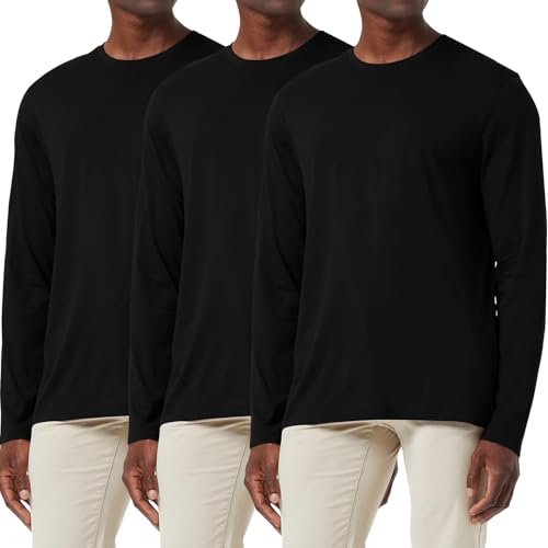 T-shirt manches longues homme anti-humidité haut léger coton x3