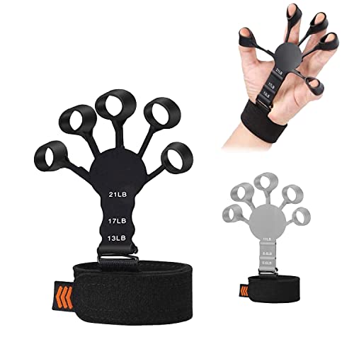 2 Pcs Finger Strengthener, Grip Strength Trainer, Hand Grip Strengthener,6 Resistant Level Finger Exerciser For Hand Training And Relief Of Hand Pain #TOP4
