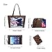 Handbags for Women Satchel Shoulder Bags Tote Bag Purse 4pcs Set (Coffee)