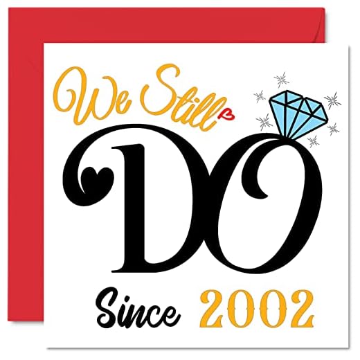 Tarjeta de 21 aniversario para marido y esposa, We Still Do Since 2002, regalos con texto en inglés "I Love You", tarjetas de felicitación de 21 aniversario de boda para pareja, tarjetas de