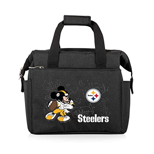 Image of PICNIC TIME NFL Mickey Mouse On The Go Lunch Bag - Soft Cooler Lunch Box - Insulated Lunch Bag, (Black)