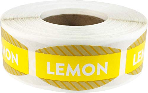 Étiquettes nourriture ovale Citron 0.75x3.5 cm rouleau de 500 stickers