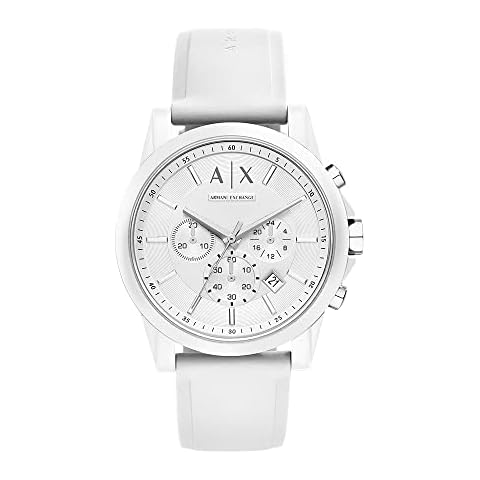 Armani Exchange Unisex Chronograph Quarz Uhr mit Silikon Armband AX1325 Cover