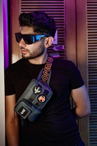 Image of Monkey Troopers Webby Waist Bag, Crossbody, Chest Bag for Men Women Girls Boys, Lightweight, Durable, Travel, Hikking, Casual, Dailyuse, Water Resistant (Grey)