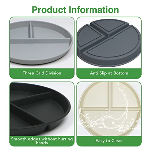 greenandlife Unbreakable Plastic Dinner Plates, 9 inch Portion Control Plates, 4Pcs Reusable Divided Plate Set - Image 3