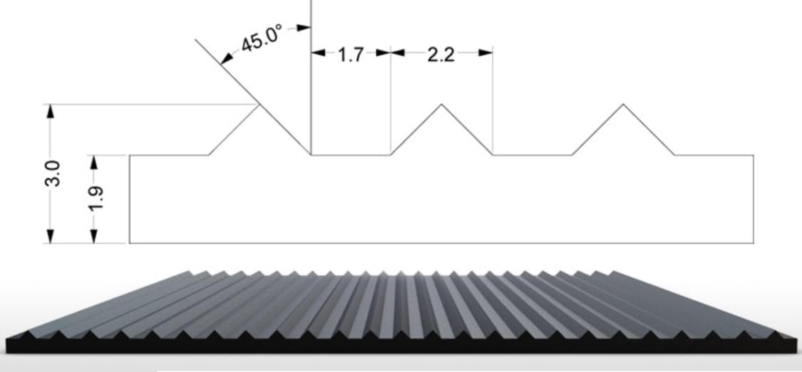 Feinriefenmatte Gummimatte Schutzmatte Gummiläufer Anti Rutsch Bodenbelag 100 cm Breite 3 mm dick Gummiboden Feingerippt (100 x 800 cm)