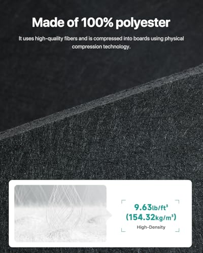 Image of Soundsbay Self-Adhesive Soundproof Wall Panels 12 inchx12 inch Black 18 Pack | Square Acoustic Panels, 150kg /m High Density Covers 18 sq ft, Sound Proof Panels for Walls, Home Office, Bedroom