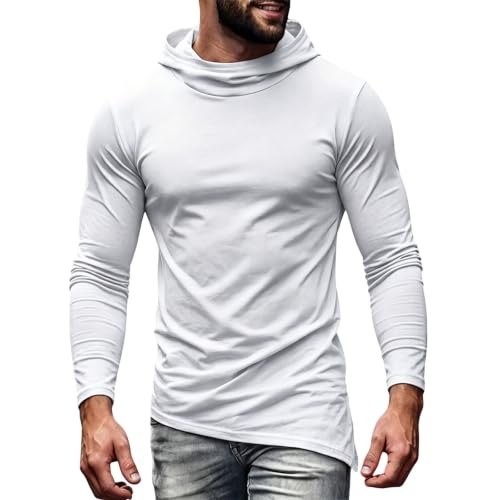 Camiseta anti UV hombre con capucha blanca talla M y mangas largas