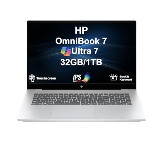 HP Omnibook 7 (Next Gen Envy 17) AI Laptop 17.3" Touchscreen IPS FHD Display (Intel Ultra 7-258V, 32GB LPDDR5X, 1TB SSD, Intel Arc 140V, Backlit KB, Thunderbolt 4, WiFi 6E, Webcam, Win 11 Home)
