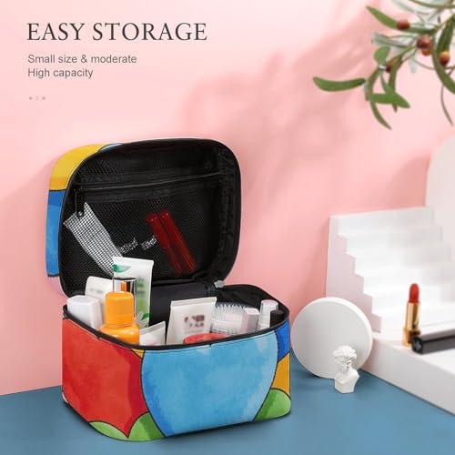 Bolsa de maquillaje impermeable que soluciona el desorden con compartimentos y asa 6