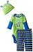 Gerber Baby-Boys Newborn 3 Piece Bodysuit Cap and Pant Set, Monster, 0-3 Months