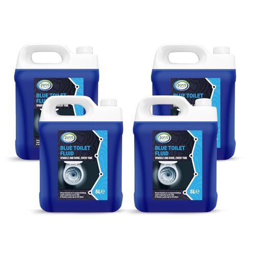 Blue Toilet Fluid 4 x 5 Litre for Motorhomes & Caravans | Eco-Friendly, Odour Eliminator | Up to 50 Treatments Each 20L