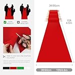 VOK Red Aisle Runner Carpet Rugs for Wedding Accessories, Premium 160 GSM Felt Non-Woven Fabric Runway Rug for Step, Ceremony Parties and Events Indoor or Outdoor Decoration (Red, 3X15 ft) - Image 3