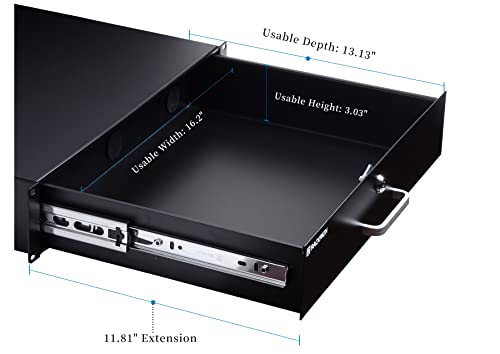 Rackpath 2U Rack Mount Drawer For 19 Inch Av/Network/Dj Equipment Racks Or Cabinets With Lock And Key #TOP2