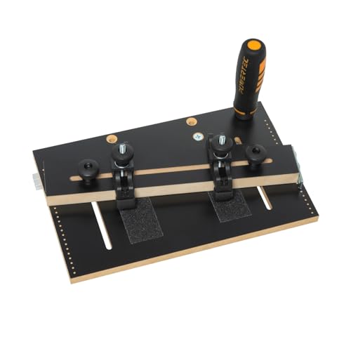 POWERTEC Table Saw Tapering Jig Small Parts Taper Jig with 3/4 x 3/8 Miter Bar Adjustable Hold Down Clamp Non-Slip Grip Strips Ergonomic Handle - Table Saw Jig Accessories (71875)