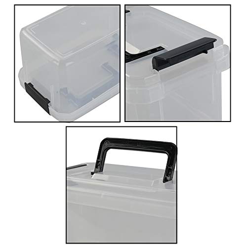 Teyyvn Plastic Mini Latch Box, Storage Bin With Locking Lids(Pack Of 4, 2 L, Clear) #TOP2