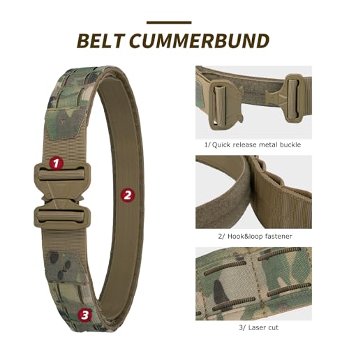 Image of YAKEDA Tactical Battle Belt-Quick-Release Rigger Men's Belts Airsoft Nylon Inner & Outer Anti-slip Belt