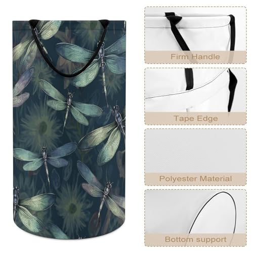 Panier à vêtements imperméable et grand bac de rangement libellule anti-humidité