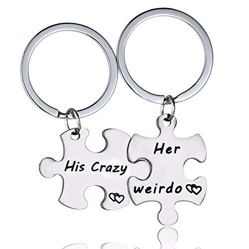 Porte-clés les amoureux de puzzle pour célébrer l'amour de votre boyfriend