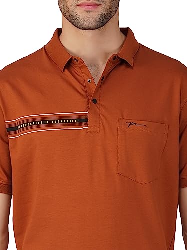 Image of PRORIDERS Half Sleeve Cotton Lycra Regular Fit Men's Polo with Snap Button and Pocket for Casual wear T-Shirt