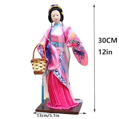 Chinese Doll for Girl, Asia Doll Decoration with Bracket Shoes, Headdress, Oriental 12inch for Birthday Wedding Valentine's Day