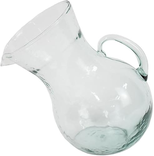 KALALOU Jarra inclinada de vidrio grande, talla única, verdeazul