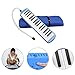 Melodica 32 Key Pianica Portable with Carrying Bag Short and Long Mouthpieces for Beginners Kids Gift Blue