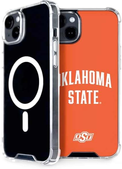 Skinit Phone Case Compatible with MagSafe iPhone 15 - Officially Licensed Oklahoma State University Black Jersey Design