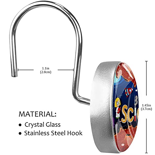 Crochets rideau de douche acier inoxydable motif plan&egrave;te premium - 4
