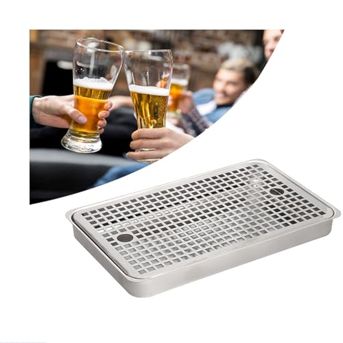 Bac à bière rectangulaire en métal 30x19x3cm égouttoir inox comptoir