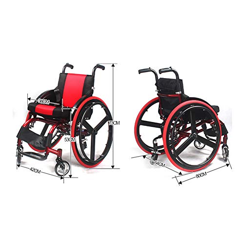 Sports Leisure Wheelchair, Adult Handicapped Leisure Big Wheels All Terrain Lightweight Folding Portable Sport Manual Wheelchair For Disabled #TOP7