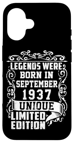 Carcasa para iPhone 16 Cumpleaños Septiembre 1937 Edición Limitada Regalo Vintage