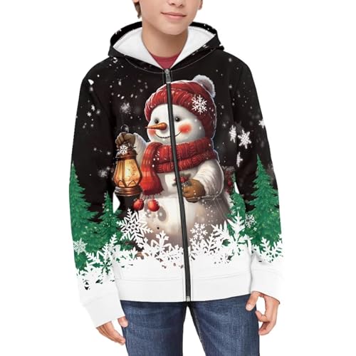Image of Unisex Zipper Sweatshirt Boys Girls Hooded with 2 Pocket Pullover Hoodies for 6-16Y Kids