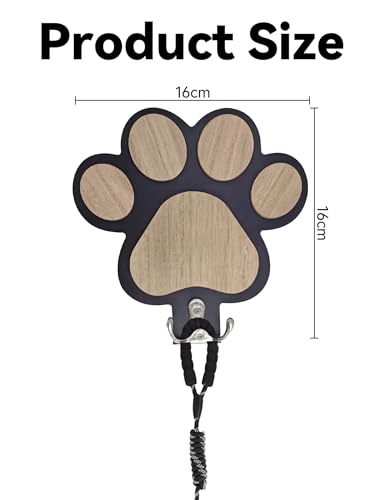 Gxdamxz Hunde Garderobe, Hundegarderobe Holz Hundeleinenhalter Wand für Hundezubehör & Halsband, Dog Leash Holder for Wall, Schwarz