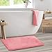 Memory Foam Bathrug - Pink (Coral) Bath Mat and Shower Rug Large 20" x 32" Inches, Non Slip Latex Free Plush Microfiber. Comfortable, Beautiful and Maximum Absorbency.