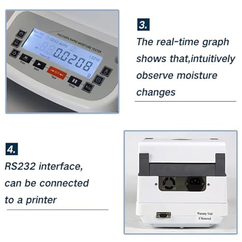 Cyfrowy halogenowy analizator wilgoci z wyświetlaczem LCD i regulacją temperatury 40~160℃ do precyzyjnego testowania wilgotności w laboratoriach