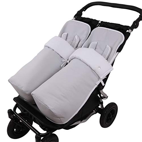 Conjunto 2ud. Saco Silla Mountain Buggy Duet PIQUE GRIS.Pique Blanco/Blanco tititnins