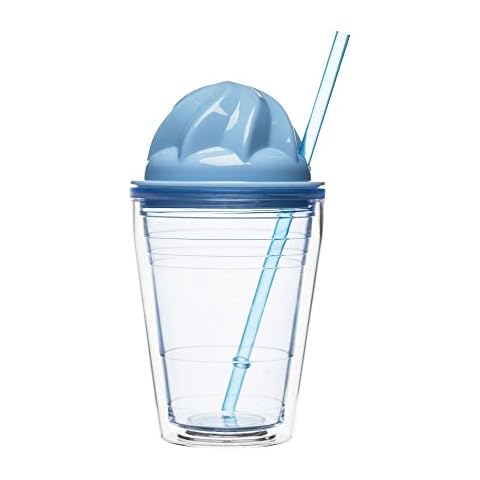 Sagaform Sweet Milkshake with Straw, Blue, 9.5 x 9.5 x 17.5 cm Cover