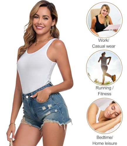 wirarpa Women's Tank Tops Micro Modal Summer Women's Camis Undershirts 2 Pack3