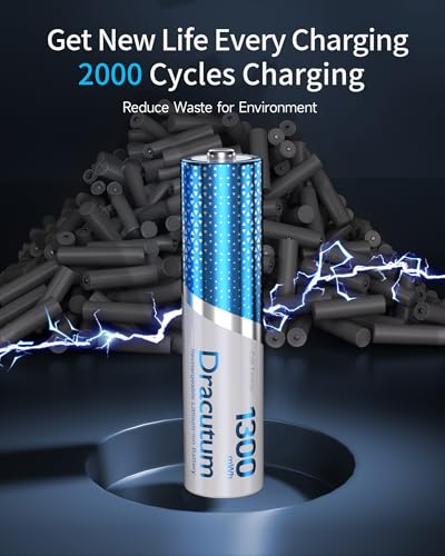 Image of 8-Pack AAA Rechargeable Batteries Lithium 1.5V 1300mWh Triple A Battery
