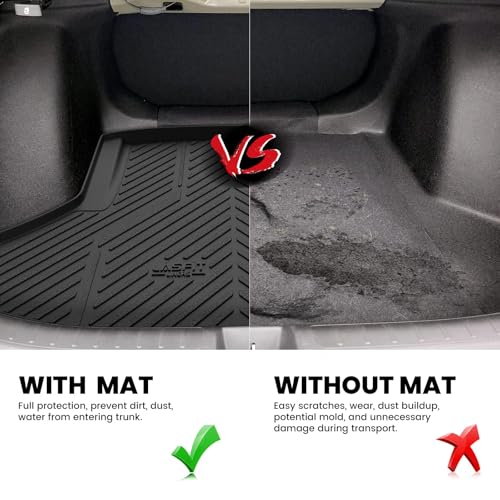 Image of LASFIT All Weather Cargo Mats for Honda Civic 2022-2026 - Sedan | Full Surround TPE Mats, Tall Walls, 3D Custom Fit, Non-Slip, Easy Clean, Tool-Free Install, Vehicle-Specific Accessories