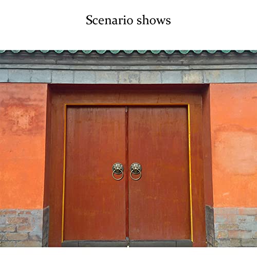 Antique Tiger Head Door Knocker Vintage Thick Copper Door Handle Retro Front Door Courtyard Garden Wall Decoration Accessories (Size: Diameter 20Cm Color: Brass) (Black 20Cm Diame #TOP3