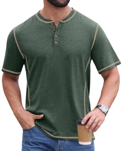 Sailwind Mens Henley Shirts Casual Lightweight Summer T-Shirt Cotton Maverick Short Sleeve - Image 4