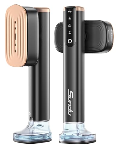 Steamer for Clothes Portable Handheld Garment Steamer,15s Fast Heat-up,180ml Tank,Steamer Ironing Gloves,35 Minutes of Continuous Ironing for Travel and Home(Black Gold)