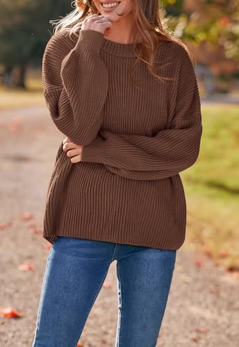Image of PRETTYGARDEN Womens Sweaters Spring 2026 Oversized Chunky Knitted Pullover Sweater Casual Long Sleeve Crewneck Cute Sweaters