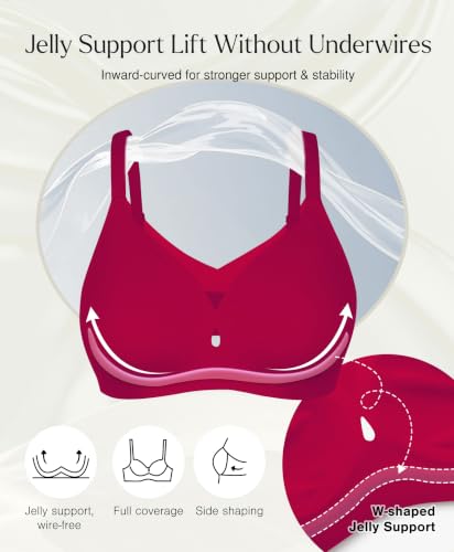 Image of Popilush Womens Wireless Push Up Bra Comfortable Supportive Everyday Bra