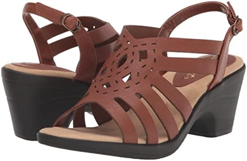 Easy Street Women's JIRA Heeled Sandal, Cognac, 7.5 X-Wide | Image 6