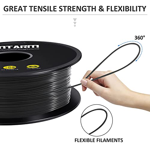 GIANTARM ABS+ Filament 1.75mm, 3D Drucker Filament 1KG 1 Spule, Durchmessertoleranz +/- 0.02mm, ABS Schwarz – Bild 4