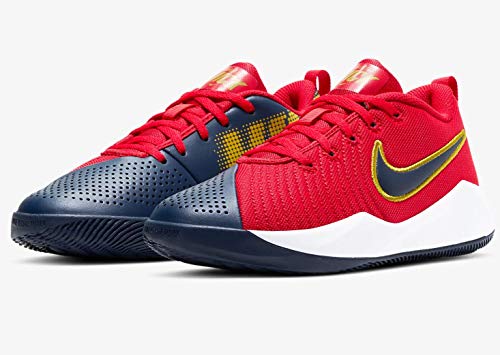 Tênis de basquete masculino Nike, University Red/Midnight Navy, 5 Big Kid