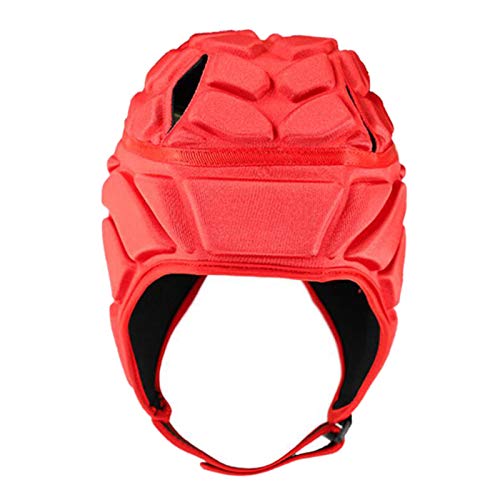 AAGAZA Rugby Helmet Headgear Scrum Cap Hockey Head Protector Protect Hat (Color : Red L)